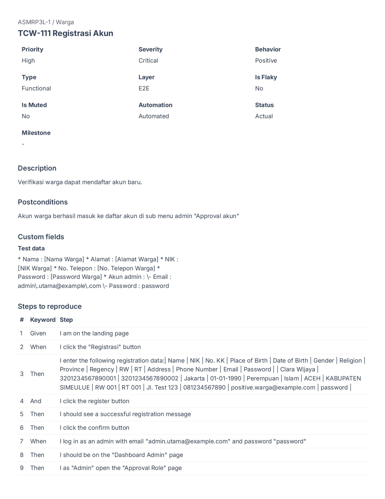 ASMR Automated Testing